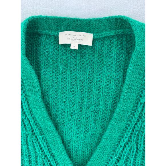 Sezane Emerald Button-Up Sweater - Picture 4 of 7